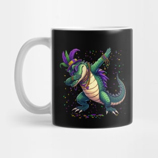 Mardigator Mardi Gras Dabbing Alligator Costume Men Women Mug